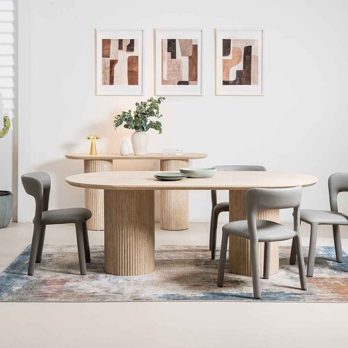 Mile Dining Table, Limestone