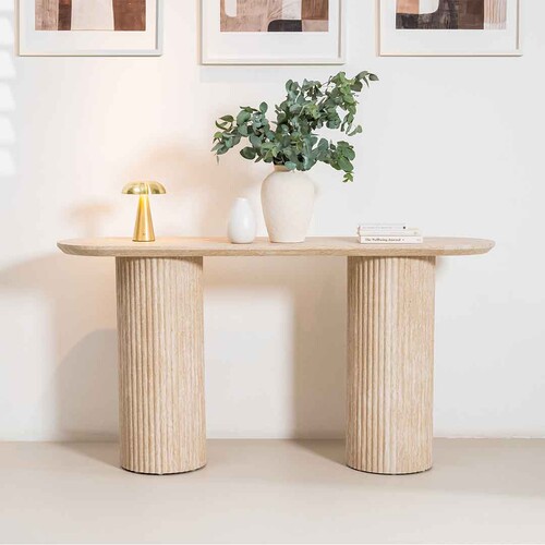 Mile Console Table, Limestone