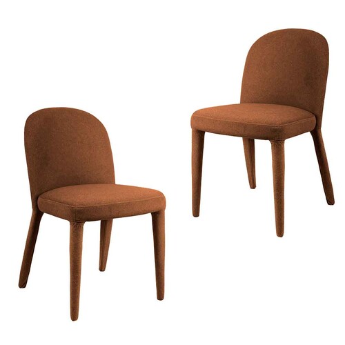Leonora Set of 2 Dining Chair, Rust
