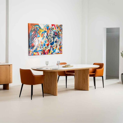 Lawrence 2.1m Dining Table, Natural with Ceramic