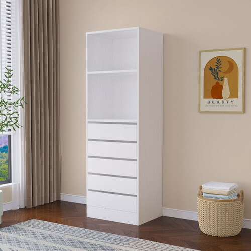 Botany 5 Drawer Shelves 600 - White