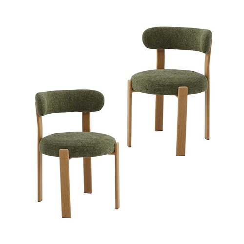 Carmen Set of 2 Dining Chair, Olive