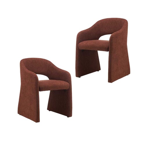 Carina Set of 2 Dining Chair, Rust