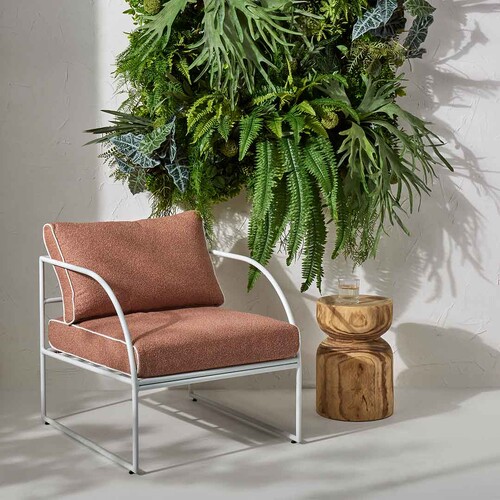 Reeve Outdoor Arm Chair Pink & White