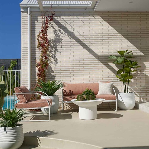 Reeve Outdoor 2 Seater Sofa - Pink & White