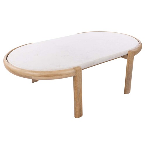 Ashton Coffee Table, White & Bleached Wood
