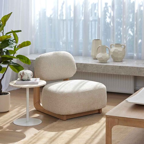 Tatum Armchair, Off White & Natural