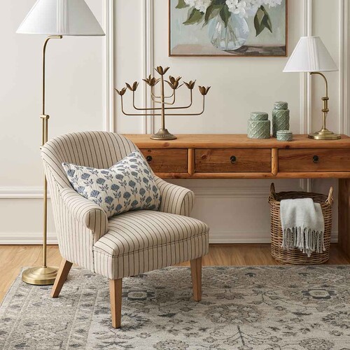 Monet Armchair, Off White & Oak White Wash