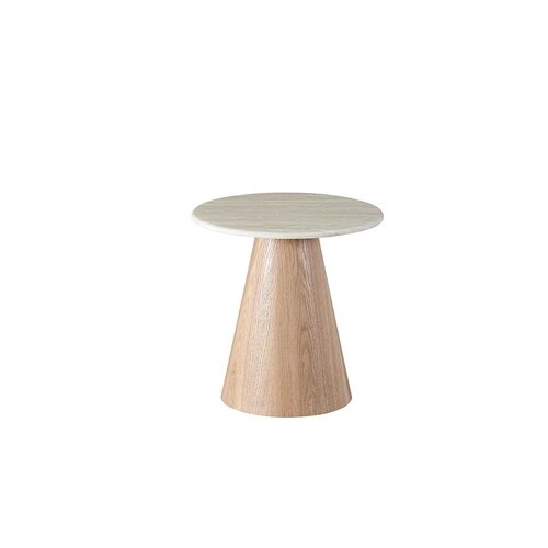 Windsor Side Table - White Travertine Matte Marble Top