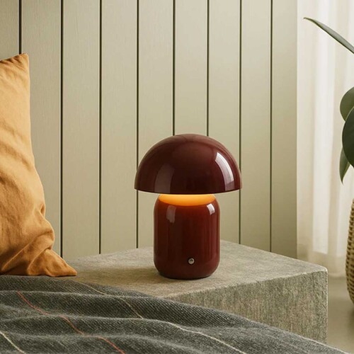 Mushroom LED CCT Dimmable Touch Table Lamp - Brick Red