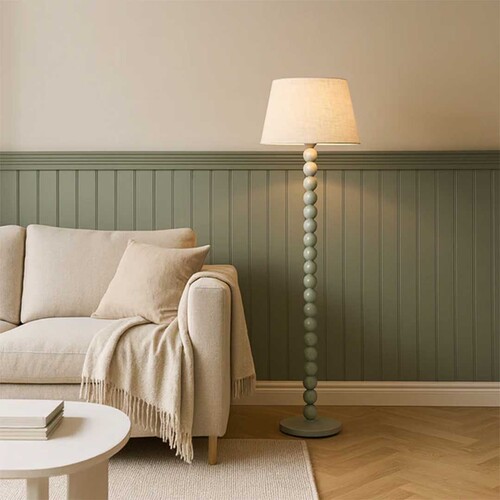 Pearl Orb Floor Lamp - Sage