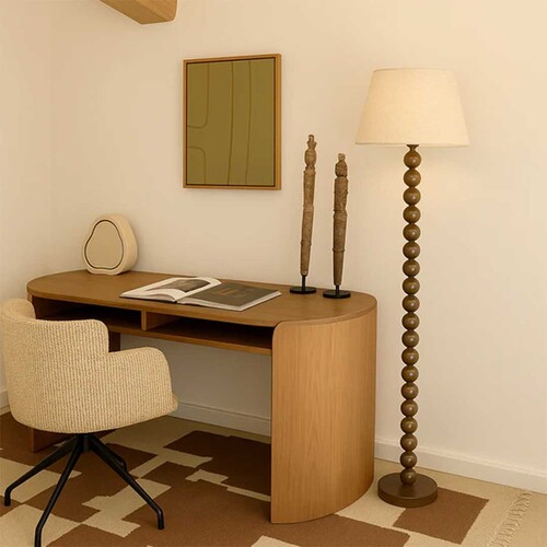Pearl Orb Floor Lamp - Toffee