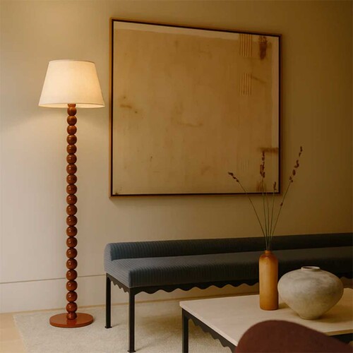Pearl Orb Floor Lamp - Rust