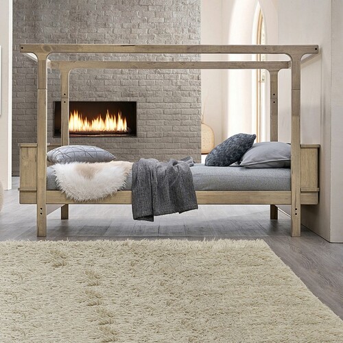 Hamilton 2-in-1 Single Canopy Bed and Bed with Guard Rail or Single Bunk Bed