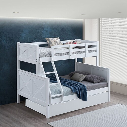 Orion Single Over Double Bunk Bed with Single Trundle