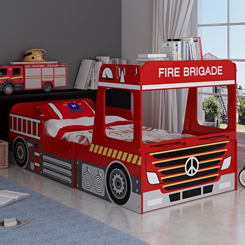 Fire Truck Adjustable Kids Car Bed