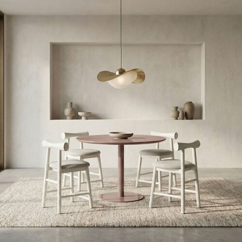 Portella Dining Table, Matte Dusty Rose