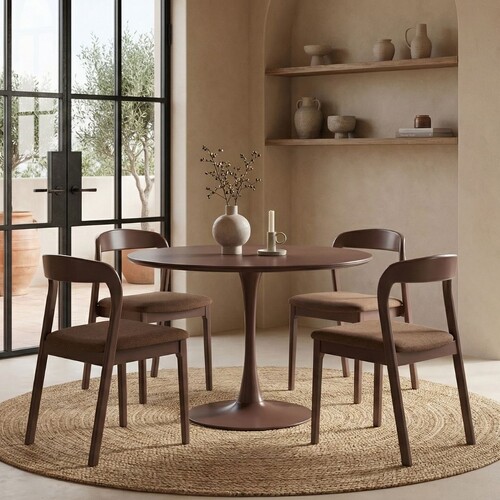 Evolve Round Dining Table , Plum