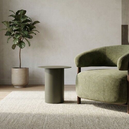 Juno Side Table, Matte Khaki