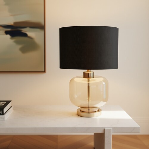 Bonnie Black Glass Table Lamp