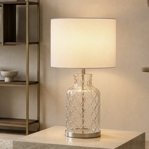 Ariel White Glass Table Lamp