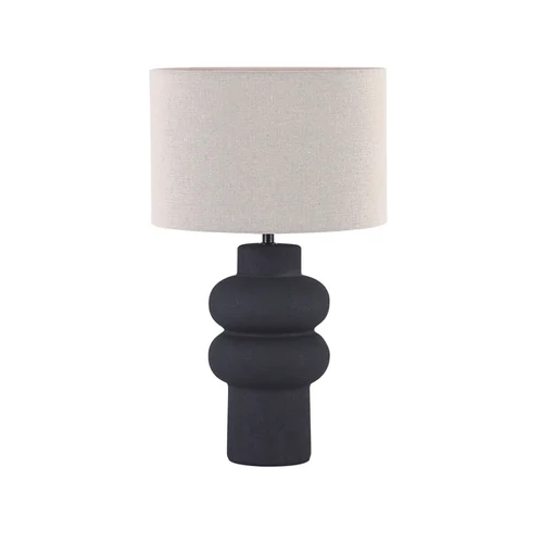 Isadora Ceramic Table Lamp, Matte Black