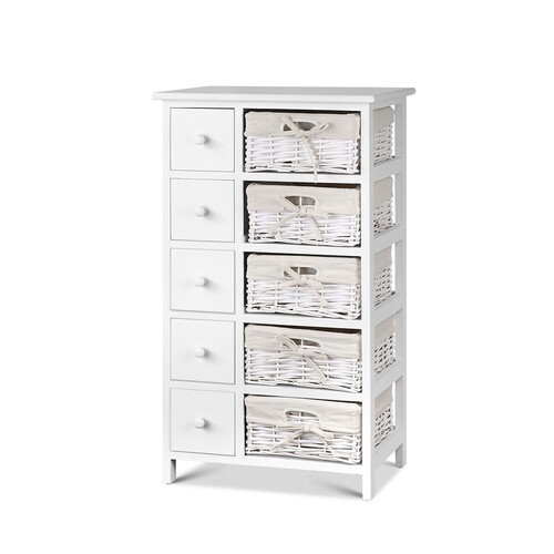 Luna 5 Basket Storage Drawers - White