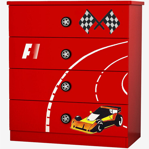 Racer Chest of Drawers Red