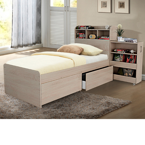 Finley Bed Frame with Storage - Single or King Single