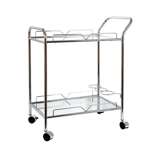 Martin Silver Mirror Rectangular Bar Cart