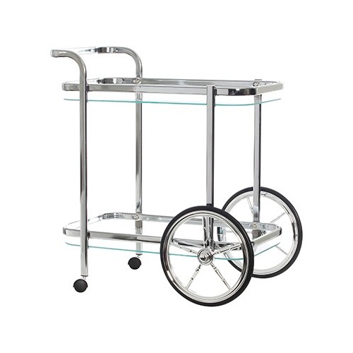 Smith Chrome Glass Bar Cart