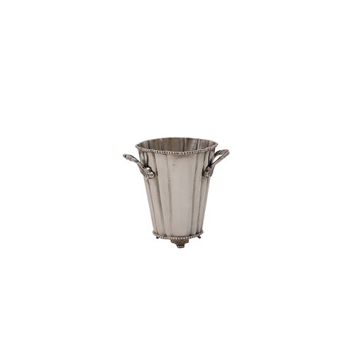 Ramble Silver Plated Vase Ribbed Round