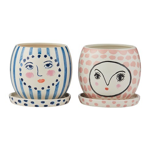 Fifi & Fran Face Pot Set of 2