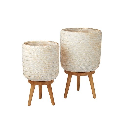 Samaya Planter Pots on Stand Set of 2